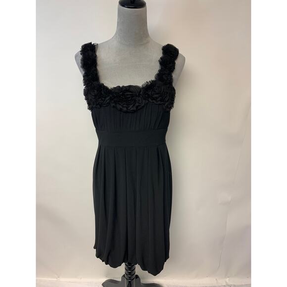 Roulette Dresses & Skirts - Dress Black Mini Bubble Hem Dark Coquette Feminine Vacation Wear Pleated SZ M